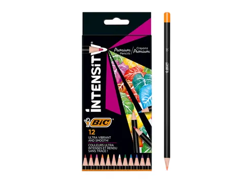 Kleurpotloden Bic Intensity Premium assorti etui à 12 stuks