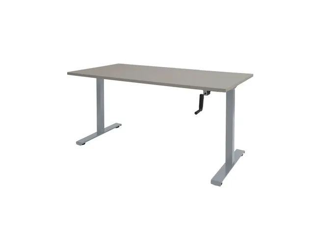 Slinger Bureau Zit-sta Aluminium Poot 160x80cm Blad Licht Grijs