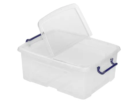 Opbergdoos 24 Liter Transparant Met Gedeelde Deksel