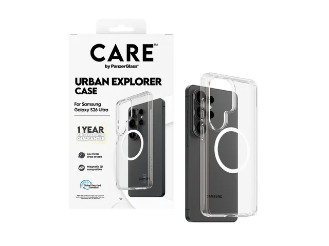 PanzerGlass CARE by Urban Explorer Case Transparent w. White Qi