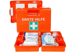 verbandkoffer,DIN 13157,ABS oranje,m. wandhouder - 2