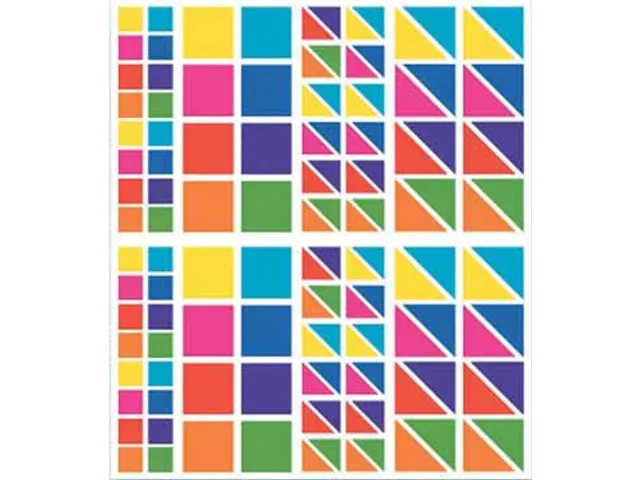 Stickers 256 Etiketten, Vierkanten En Driehoeken, Etui Van 2 Blad
