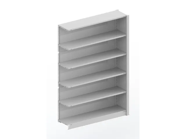 kantoorstelling aanbouwveld HxBxD 1850x1256x335mm 5 OH Stalen Ral7035