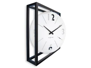 Tafel/wandklok NeXtime Time Frame 40x40cm wit metaal - 3