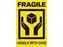 Etiket Geel Zwart Fragile Handle With Care 50.8x76.2mm Rol 200 Stuks
