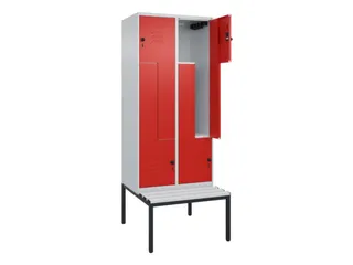Z-garderobekast,HxBxD 2120x800x815mm,4vak,vak B 400mm,draaigrendel - 2