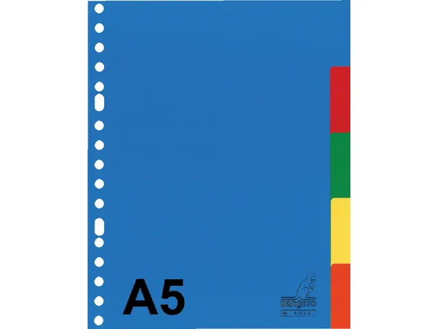 Tabbladen Kangaro A5 17-gaats A505M 5-delig assorti PP