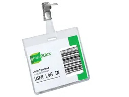 Badge Durable 8003 met clip liggend gesloten 60x90mm
