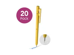 Eco v2.0 DetectaPen met clip geel blauwe inkt detecteerbaar 20 stuks
