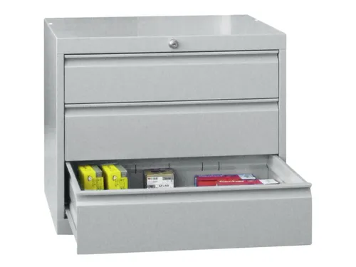 ladekast 600x715x600mm 3laden cilinderslot RAL7035 front RAL7035