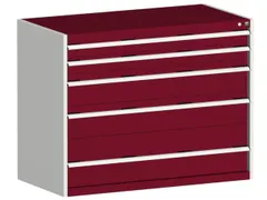 ladekast HxBxD 1000x1300x750mm 5laden romp RAL7035 front RAL3004