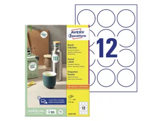 Etiket Avery L3416-10 rond 60mm wit 120stuks - 1