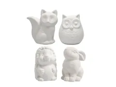 Dierenspaarpot Creativ Company terracotta 4 stuks uil, vos, haas en eg