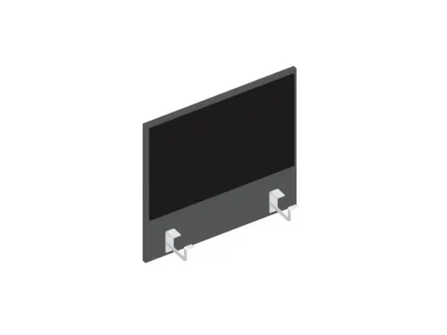 baliepaneel v. bureau aanbouw links MS-donkergrijs BN8033-zwart 600mm