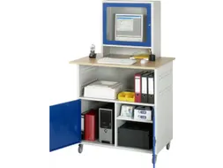 pc-kast,HxBxD 1860x1100x800mm,monitorvak,stopcontactdoos,4zwenkwielen