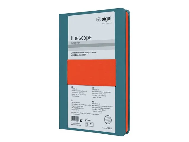 Carnet Sigel Linescape Neo A5 bleu/papaye à couverture rigide