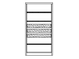 systeemkast,HxBxD 1950x1040x630mm,3xStalen bodem,RAL7035,front RAL5012 - 3