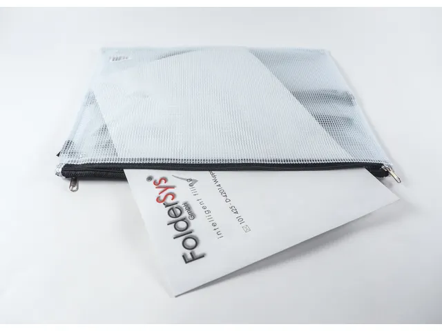 Trousse Foldersys A4 PVC transparent fermeture éclair noire 4 comp