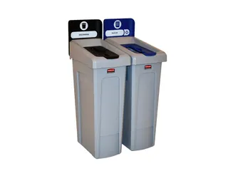 Slim Jim Recyclingstation Frans Deksel Gesloten Zwart Papier Blauw - 1