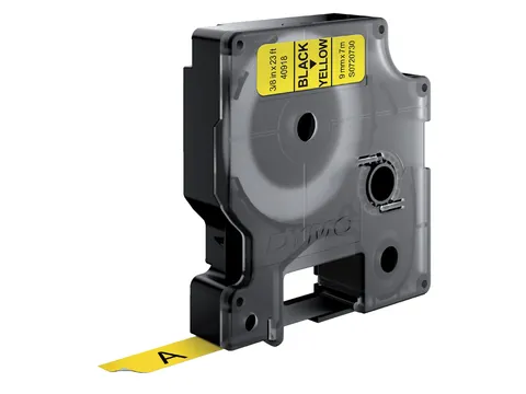 Labeltape Dymo LabelManager D1 polyester 9mm zwart op geel