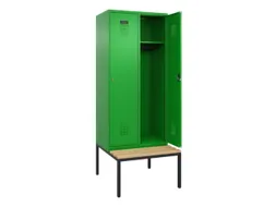 locker met bank,HxBxD 2120x800x815mm,2vak,vak B 400mm,cilinderslot