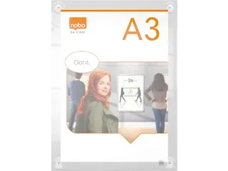 Premium Plus verplaatsbaar acryl informatiebord, wandgemonteerd, ft A3 - 3