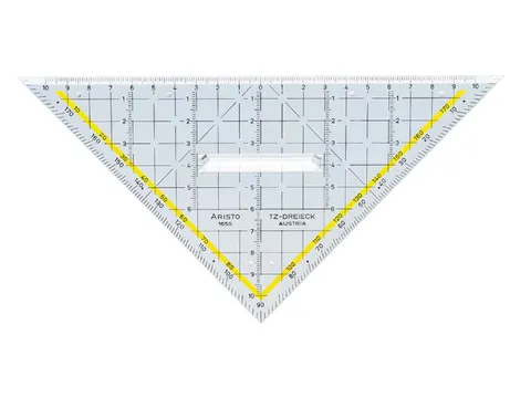 Geodriehoek Aristo 1650/2 225mm met greep transparant