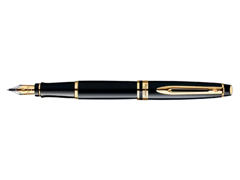 Vulpen Waterman Expert Black lacquer GT Fijn Blauwe inkt