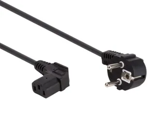 Voedingskabel Zwart CEE 7/7 90° + C13 90° L=2.5m H05VV-F 3G1.0mm² - 1