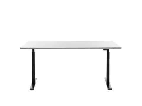 Elektrisch ihv bureau,HxBxD 700-1200x1600x800mm,blad wit,T-voet zwart