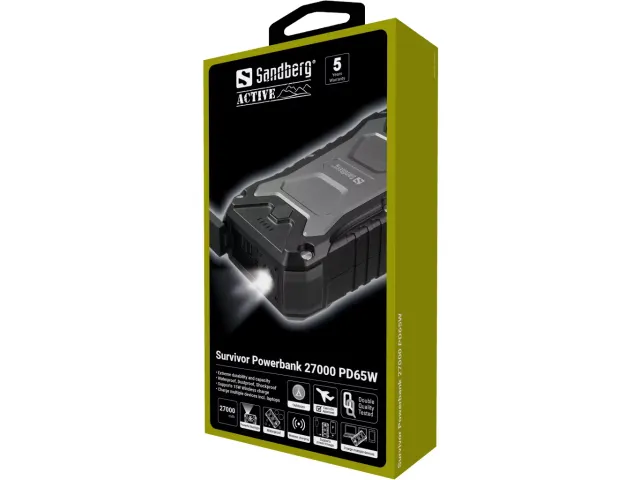 420-99 SANDBERG Survivor Powerbank Lithium Ionen 27.000mA zwart PD65W