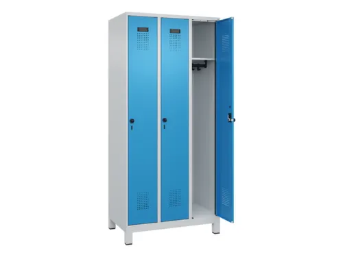 locker,HxBxD 1950x900x500mm,3vak,vak B 300mm,draaigrendel,voeten