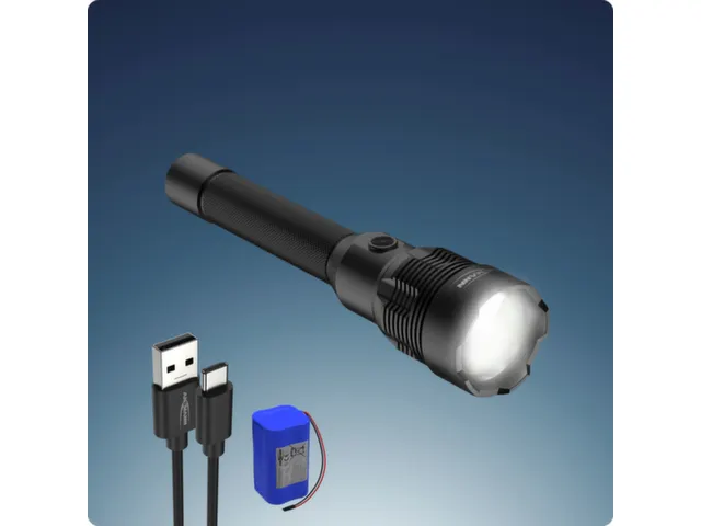 LED-zaklamp,behuizing aluminium,COB-led,350-12000lumen,USB