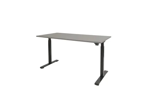 Dextro Basic Zit-sta Bureau Elektrisch 180x90 Grijs 25mm Zwart