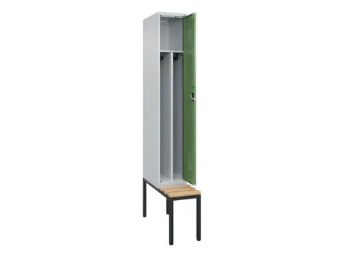 locker met bank,voor scheiding van kleding,HxBxD 2120x300x815mm,1vak