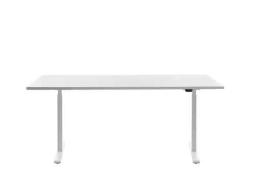 Elektrisch ihv bureau,HxBxD 700-1200x1800x800mm,blad wit,T-voet wit