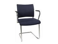 Bezoekersstoel Armleuningen Donkerblauw Stof Zitting 450x480x450mm