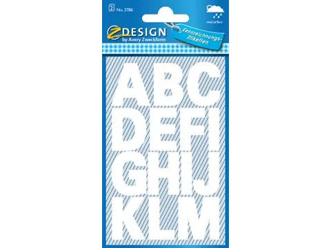 Avery Etiketten cijfers en letters A-Z 2 wit waterbestendig