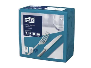 Tork 477906 Dinnerservet Advanced Blauwgroen 39x39cm - 2