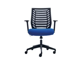 Bureaustoel,Synchroonmech.,M. Armleuningen,Zitting Schuimstof Blauw - 2