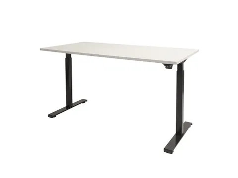 Dextro Basic Zit-sta Bureau Elektrisch 180x80 Krijtwit 25mm Zwart