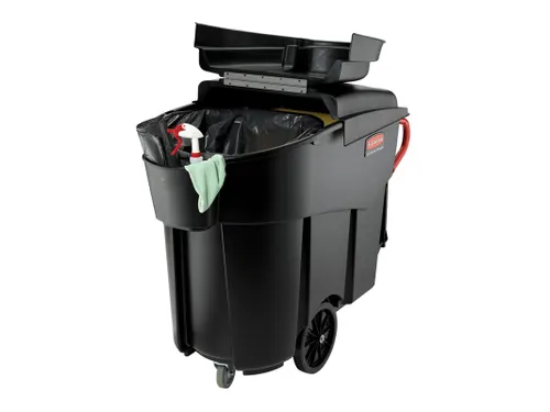 Mega Brute Mobiele Afvalverzamelaar Rubbermaid Zwart