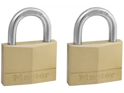 Hangslot MasterLock 150EURT 2 gelijksluitend messing 50mm