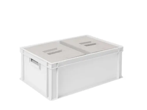Euronorm-stapelbak,m. 2isoleerboxen,HxLxB 220x600x400mm,44,5/10,4l