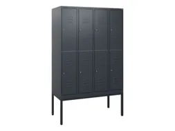 dubbeldekse locker,HxBxD 1950x1200x500mm,4x2vak.,vak B 300mm,cil.-slot