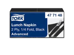 Servetten Tork 477148 2-laags 33x33cm zwart 1/4 vouw 200st.