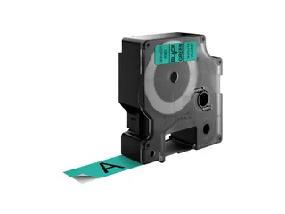 Labeltape Dymo 45809 D1 S720890 19mmx7m zwart op groen - 10