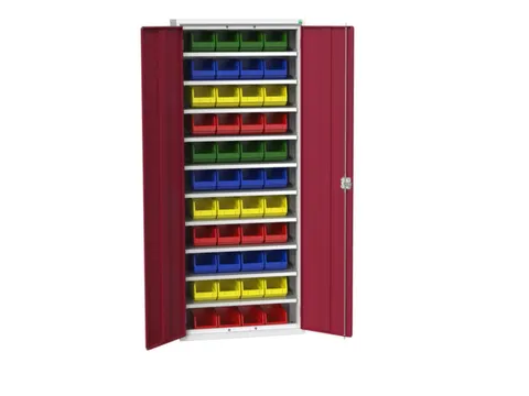 Systeemkast 2000x800x350mm 44bakken 10xlegbord RAL7035+RAL3004