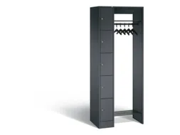 locker met kapstok,HxBxD 1950x740x480mm,romp RAL7021,front RAL7021