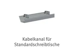 kabelbak,v. bureau,L 590mm,v. tafel B 800mm,aluminium-zilver